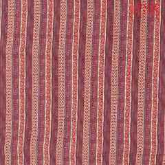 Beige & Red Semi Tassar Running Material