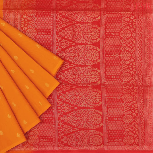 Marigold Saffron Silk Cotton Saree