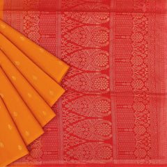 Marigold Saffron Silk Cotton Saree
