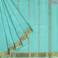 Tiffany Blue Mysore Silk Saree