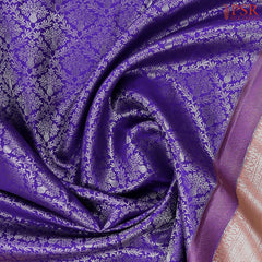 Iris Blue Kanchipuram Jacquard Silk Saree
