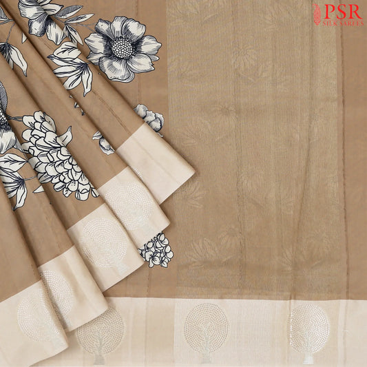Tortilla Brown Semi Tussar Saree