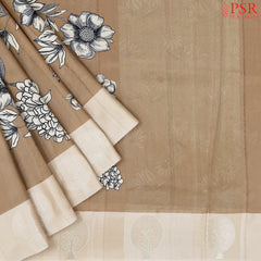 Tortilla Brown Semi Tussar Saree