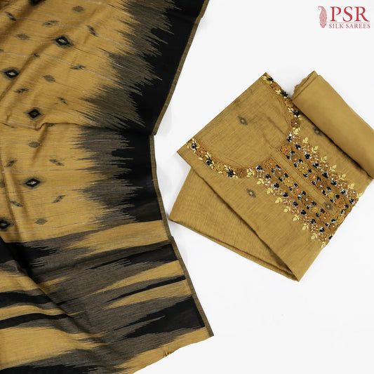 Mustard Silk Cotton Dress Material