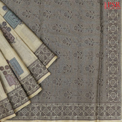 Olive Beige Banaras Tussar Silk Saree