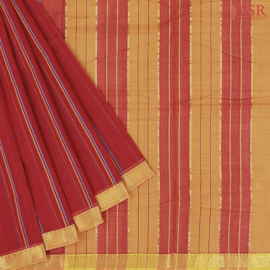 Red Mangalagiri Cotton Saree