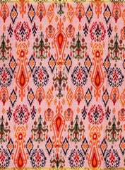 Peach Mul Printed Cotton Saree