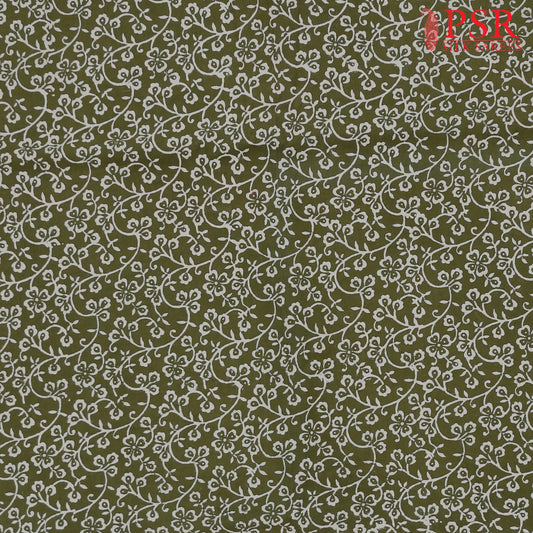 Olive Green Jaipur Cotton Print Running Material