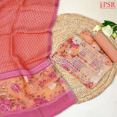 Cantaloupe Orange Linen Dress Material