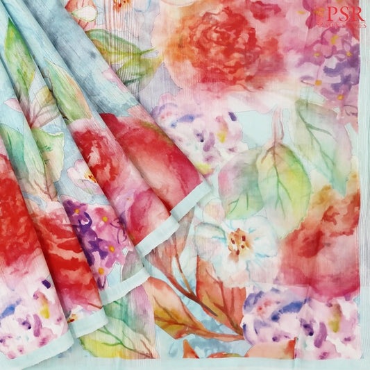 Light Blue Kadhi Tussar Silk Saree