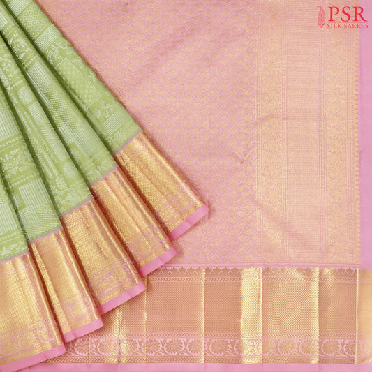 Pastel Green Kanchipuram Silk Saree