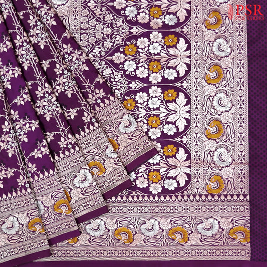 Byzantium Purple Banaras Art Silk Saree