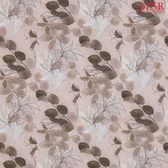 Chic Peach Linen Print Running Material