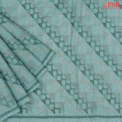 Mint Blue Semi Tussar Embroidery Saree