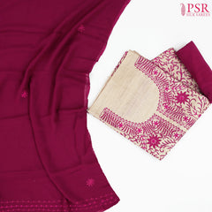 Royal Beige Kadhi Tussar Silk Dress Material