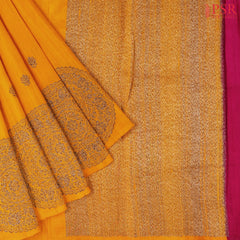 Marigold Yellow Banaras Jute Silk Saree