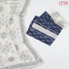 Dark Blue Cotton Dress Material