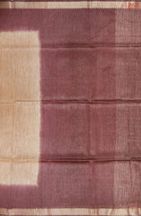 Dark Saffron Semi Tussar Saree