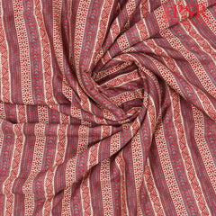 Beige & Red Semi Tassar Running Material