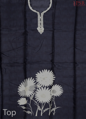 Midnight Blue Semi Crepe Dress Material
