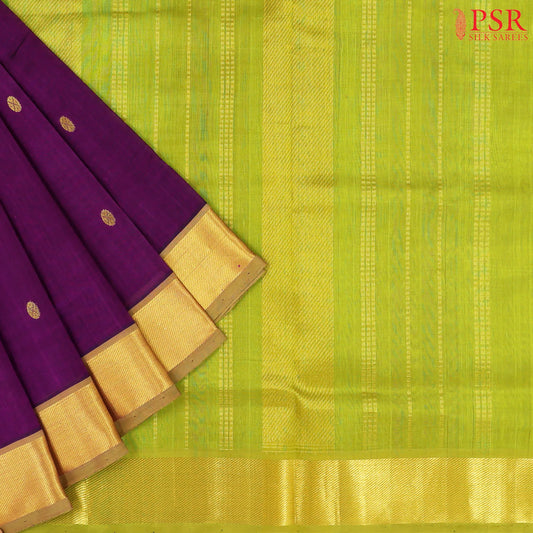 Magenta Purple Cotton Silk Saree