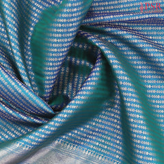 Teal Blue Kanchipuram Jacquard Silk Saree
