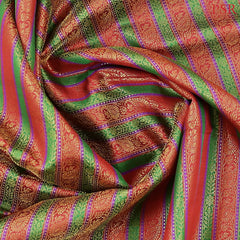 Green & Red Kanchipuram Jacquard Silk Saree