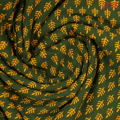 Bottle Green Cotton Print Running Material