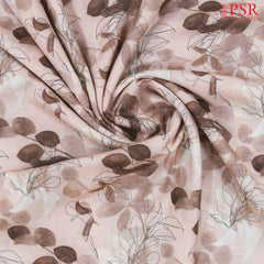 Chic Peach Linen Print Running Material