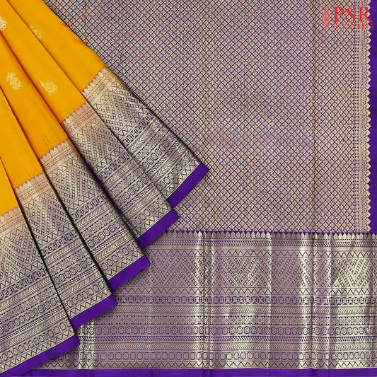 Mustard Yellow Kanchipuram Silk Saree