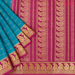 Peacock Blue Mysore Silk Saree