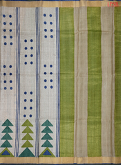 Beige Kadhi Tussar Silk Saree