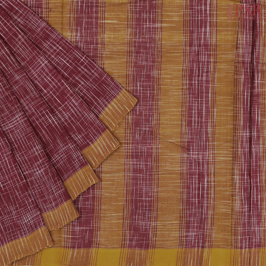 Wine Maroon Mangalagiri Cotton Saree