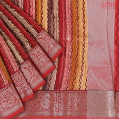 Red Chanderi Silk Cotton Saree