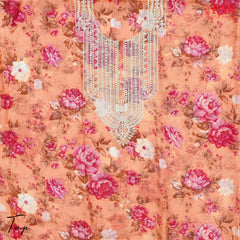 Cantaloupe Orange Linen Dress Material