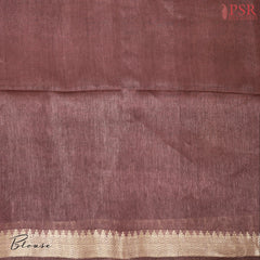 Dark Saffron Semi Tussar Saree