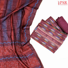 Burgundy Jute Dress Material