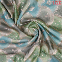 Tricolor Chiniya Silk Saree