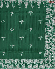 Dark Green Kosa Embroidery Saree