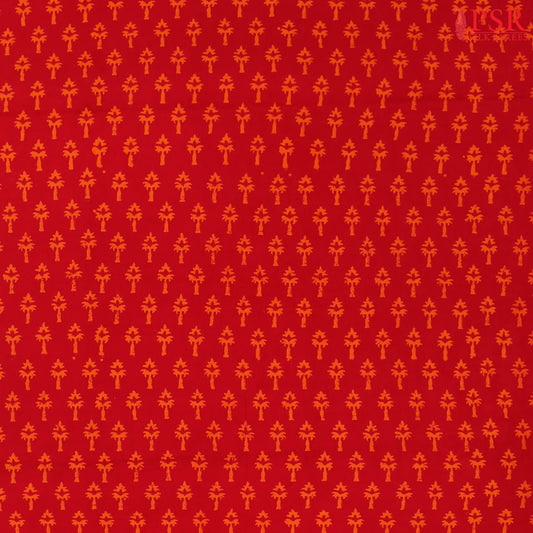 Crimson red Cotton Print Running Material