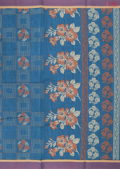 Cerulean Blue Kovai Cotton Saree