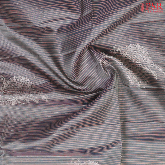 Turquoise Grey Soft Silk Saree