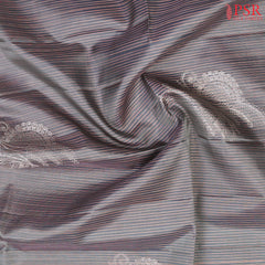 Turquoise Grey Soft Silk Saree