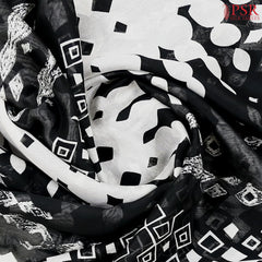 Off White & Black Silk Cotton Saree