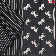 Black Chiniya Silk Saree