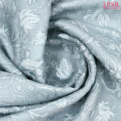 Sea Breeze Blue Organza Embroidery Saree
