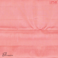 Georgia Peach Kanchipuram Jacquard Silk Saree