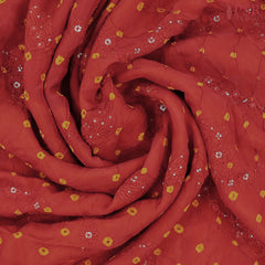 Red Crushed Bandhini Saree