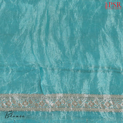 Turquoise Blue Banaras Tissue Silk Saree