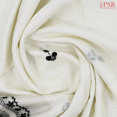 Off White Green Silk Saree